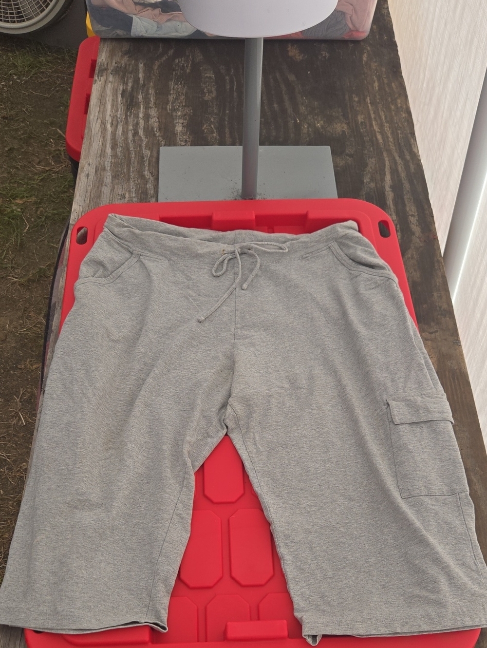 Casual Gray Drawstring Cargo Lounge Shorts